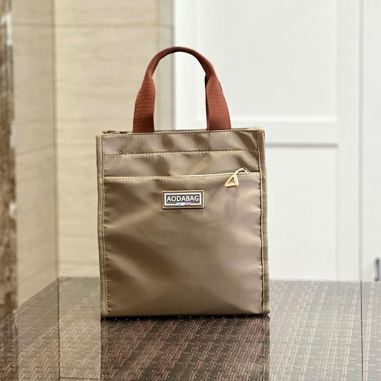 Mori Style Color Block Tote: Lunch Bag for Students and Professionals