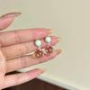 Colorful Forest Polka Dot Transparent Bead Earrings: Sweet, Cute, Girlish Fashionable Studs with Unique Niche Design