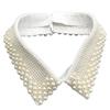 Elegant Imitation Pearls Accented Detachable Faux Collar Enhances Clothing Layers for Women Beaded Bib Choker Neckalce