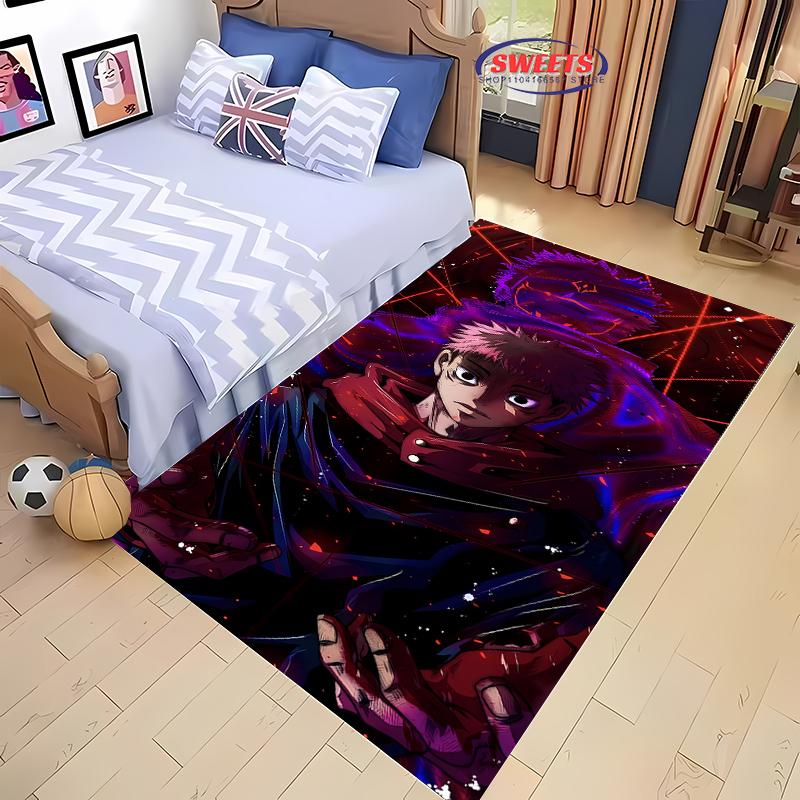 Jujutsu Kaisen Yuji Itadori Carpet! Bedroom Floor Living Room Bed Mat,Non-slip Exquisite Home Decor,Durable Machine Washable Rug
