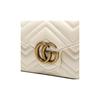 Gucci GG Marmont White Leather Chevron Quilted WOC Chain Crossbody Bag