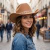 Stylish Breathable Jazz Knight Hat Heart-Shaped Diamond Wide Brim Cowboy Hat Solid Color Sun Hat For Men Women