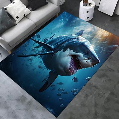 Great White Shark Chair Mat: Office Carpet, Oversized Rug for Home Decor, Sofa Mat, Desk Protector, Gift Idea for Any Room