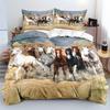 3pcs Horse Duvet Cover Set, 3D Print Wild Animal Horses Duvet Cover with Pillowcase, Soft Comfortable Breathable Bedding for Bedroom Dorm Gu