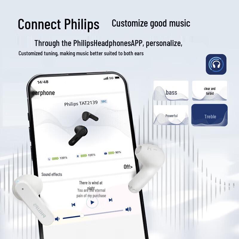 Philips TAT2139 True Wireless AI Noise Cancelling Sport Earbuds