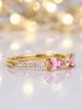 Exquisite Pink Bow-shaped Zircon Gold Ring-stackable Jewelry-ladies Jewelry