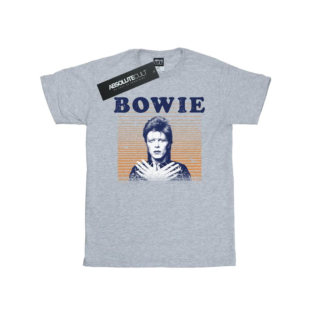 David Bowie Mens Orange Stripes T-Shirt