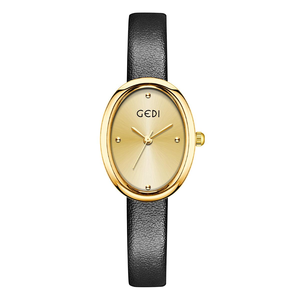 

Vintage Niche Design Sense Oval Women S Watch Small And Simple High Sense Student Belt Quartz Watch