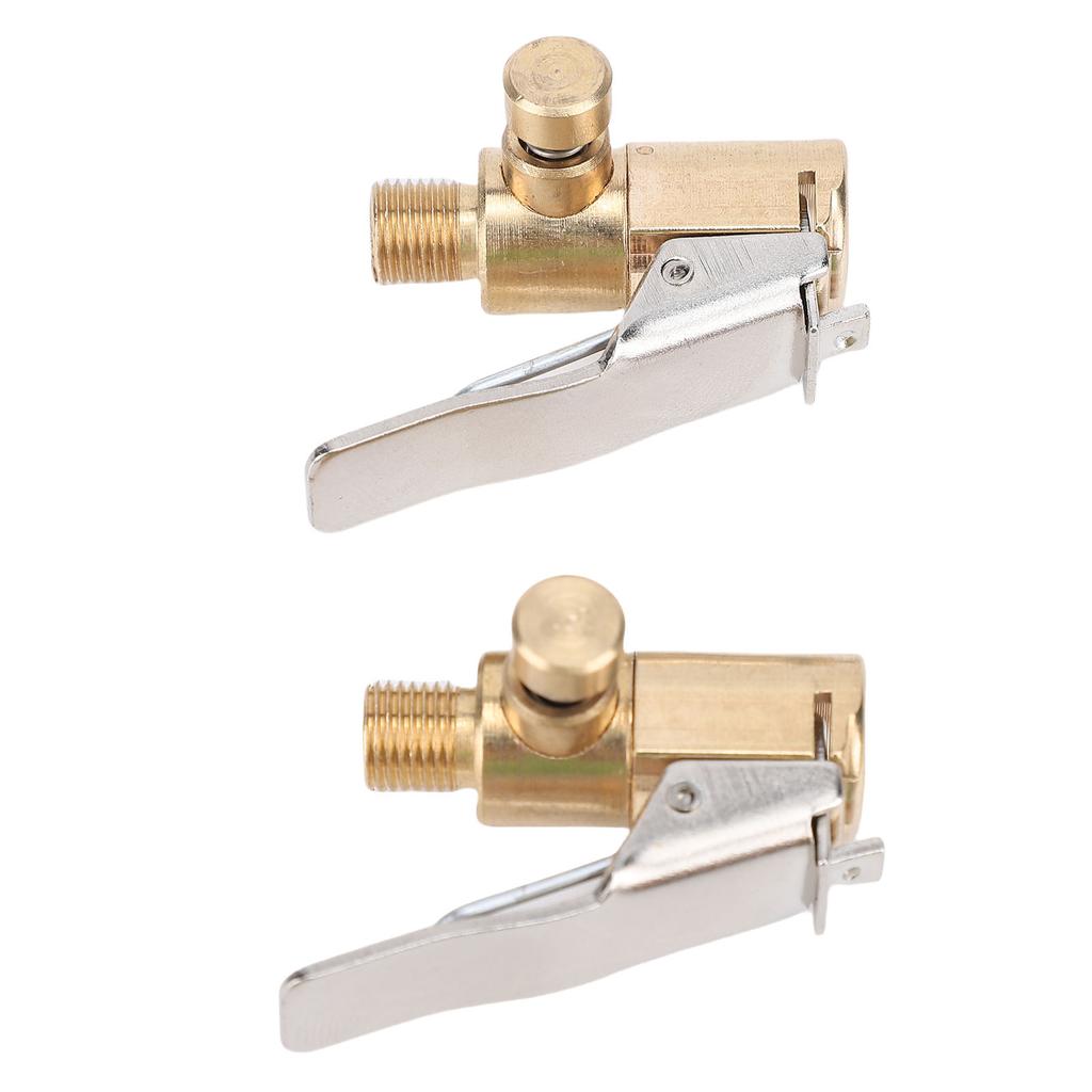 2PCS Tire   Chuck with Clip Adapter Brass Locking Tire Inflator Hose Adapter Anti Leakage Clip On Tire Chucks