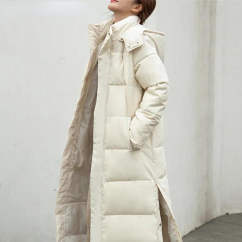 Зимние длинные парки с капюшоном — фото 7