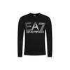 EA7 FW22 Buchstabenlogo-Print Rundhals Langarm Sweatshirt Herren sweatshirt Schwarz 3LPM44-PJFGZ-1200