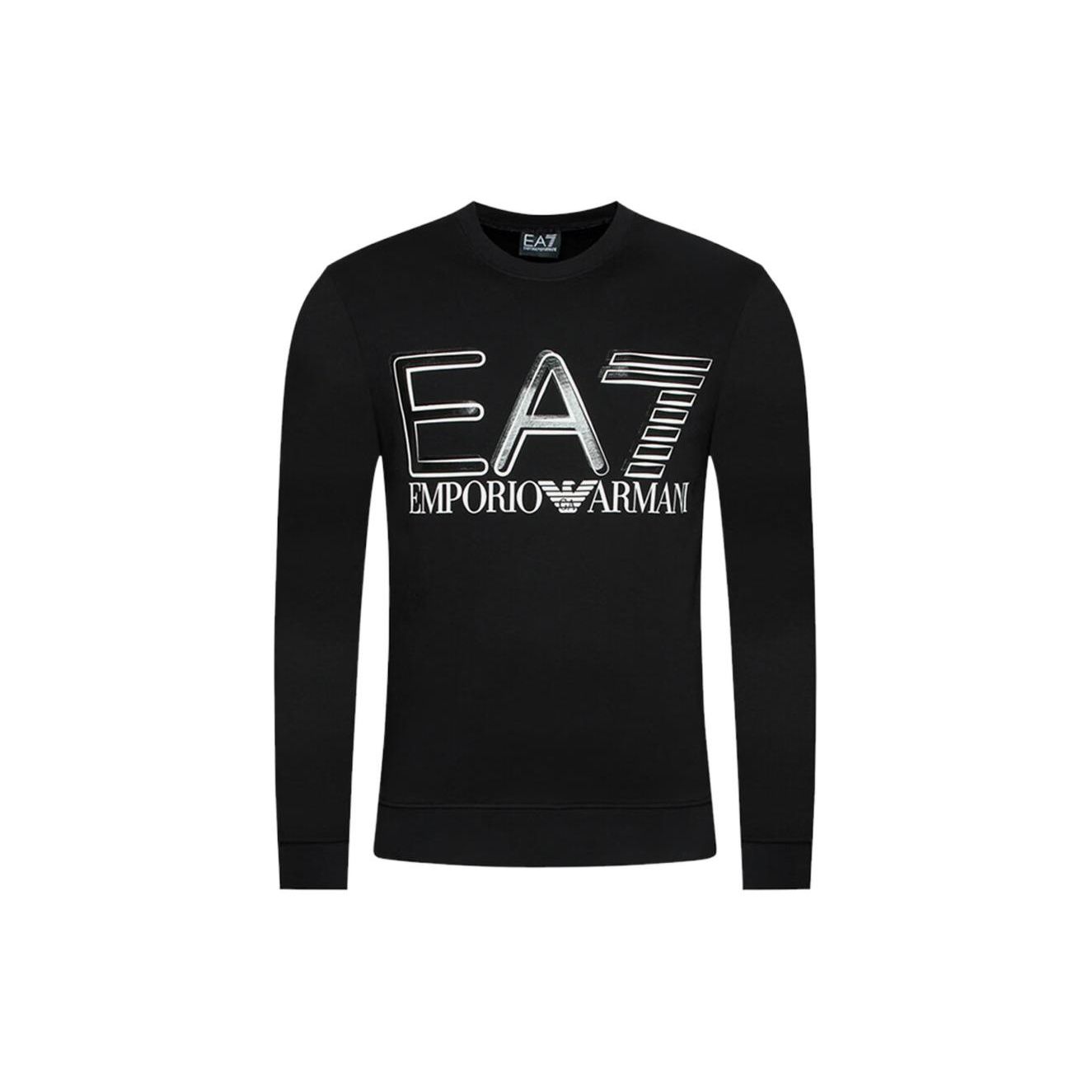 Emporio Armani EA7 FW22 Letter Logo Print Crew Neck Long Sleeve Sweatshirt Men sweatshirt Black 3LPM44-PJFGZ-1200 M