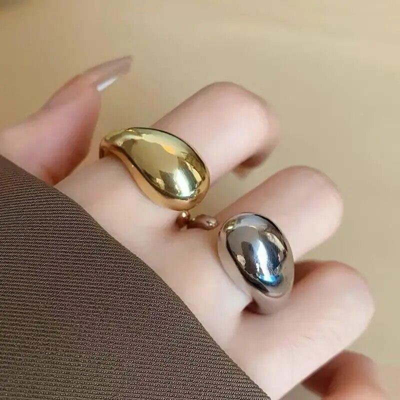 Bagues en métal goutte d'eau à la mode, bagues ouvertes simples et irrégulières exagérées pour femmes et hommes, Punk Vintage, bijoux de fête à la mode, cadeaux