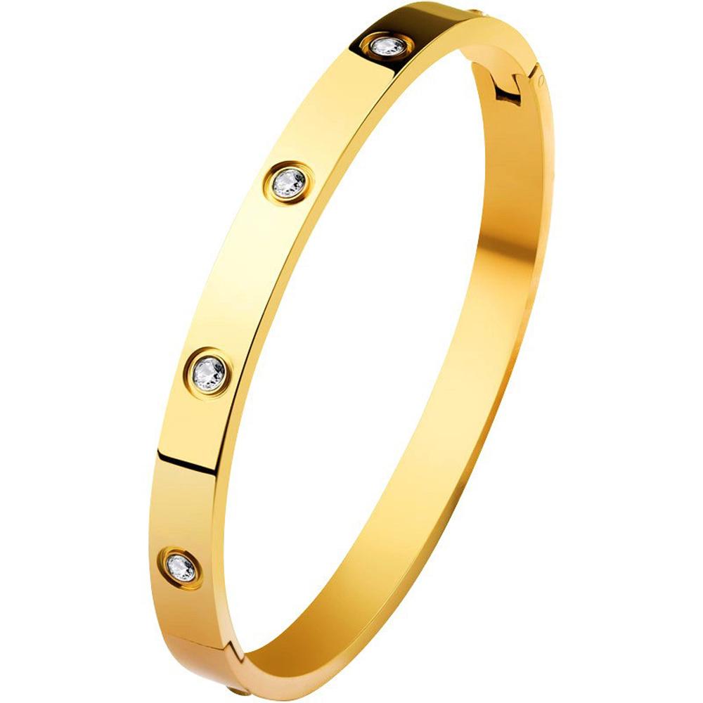 Stainless Steel Bangle for Woman Luxury Quality Jewelry Fashion Woman Crystal Bracelets Not Fade