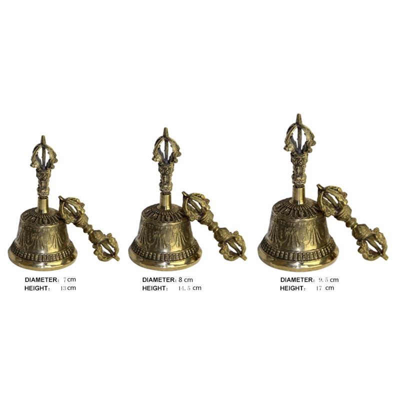 Tibetan Buddhist Meditation Bell and Dorje Set  Shiplies Extra Loud Multi-Purpose Hand Call Bell