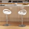 Set of 2 bar stools bar chairs adjustable height backrest and footrest swivel 360 degrees 46x41x76-96cm white