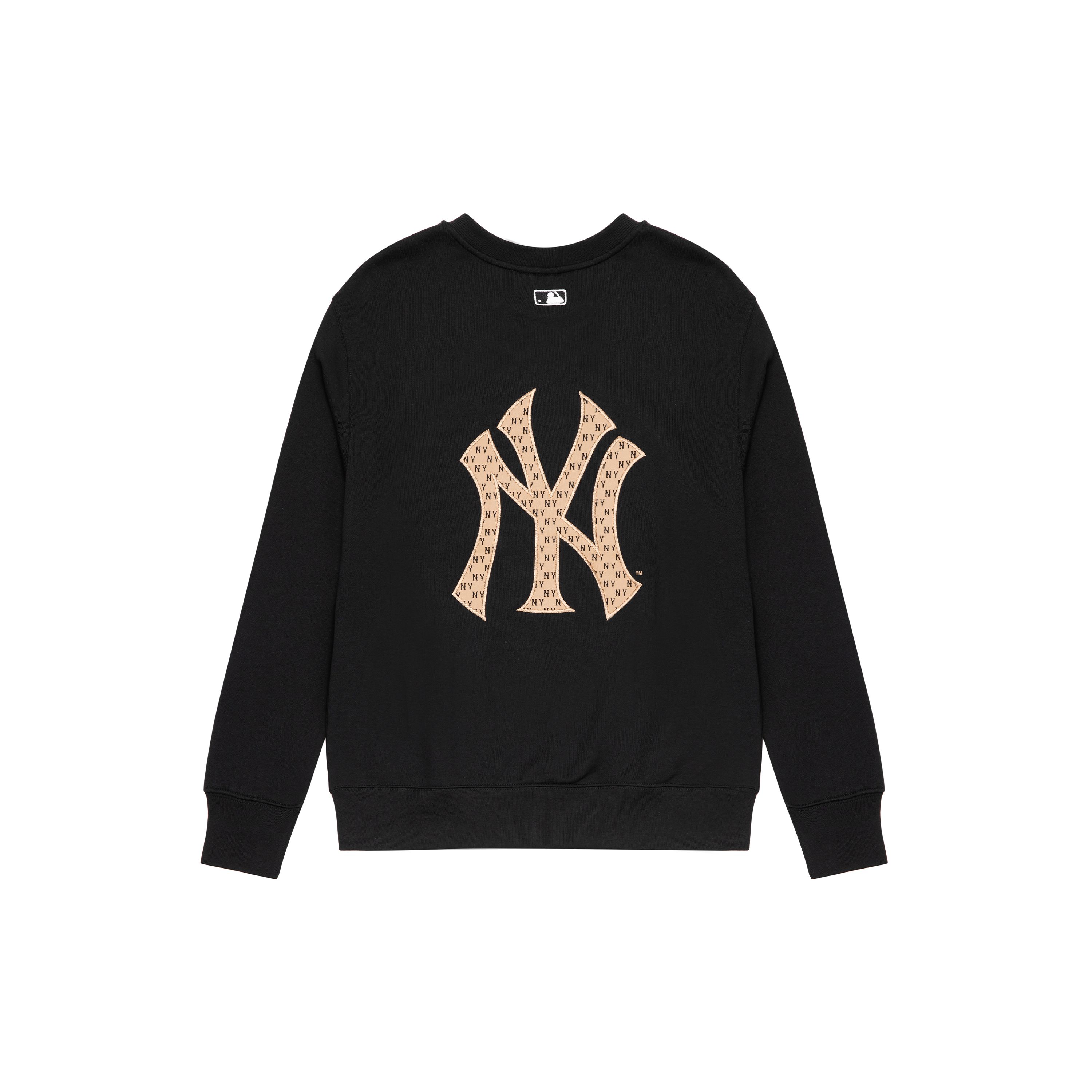 MLB 23FW Retro Unifarbener Logo-Print Sport-Rundhals-Sweatshirt Unisex-Sweatshirt 3AMTM1234-50BKS M beige