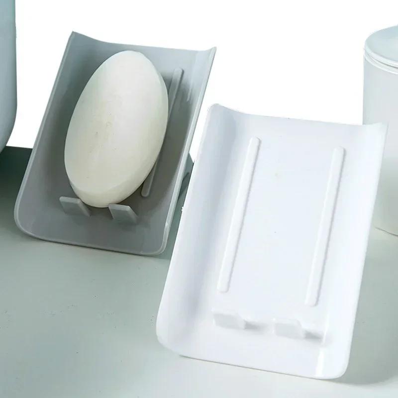 

Многофункциональная ванная комната, домашний креативный вертикальный геометрический держатель для мыла, украшения, противоскользящие дренажные аксессуары, принадлежности серый