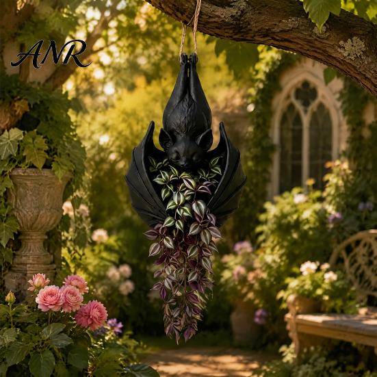 Gothic Theme Gift for Plant Lovers Hanging Bat Pot, Creative Planter, Halloween Wing Flower Pot Decorative Container Trailing Vines, Indoor