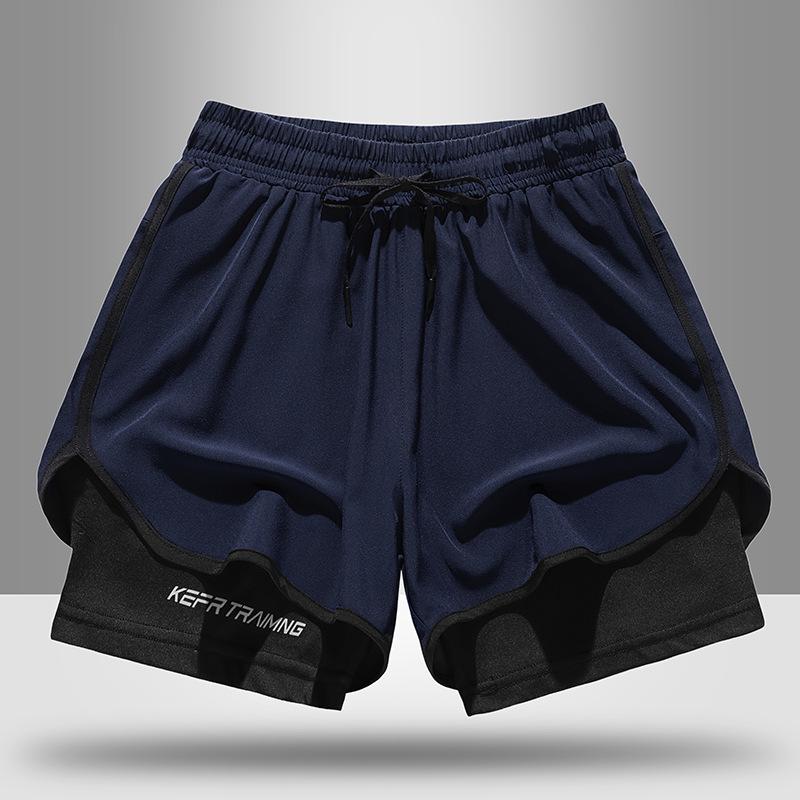 Unisex Schnelltrocknende Zweiteilige Liner-Shorts für Sommer-Laufen, Basketball und Fitness