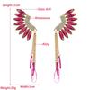 Women's Earring Tassels Long Wing Alloy Rhinestone Temperament Premium Drops Earrings