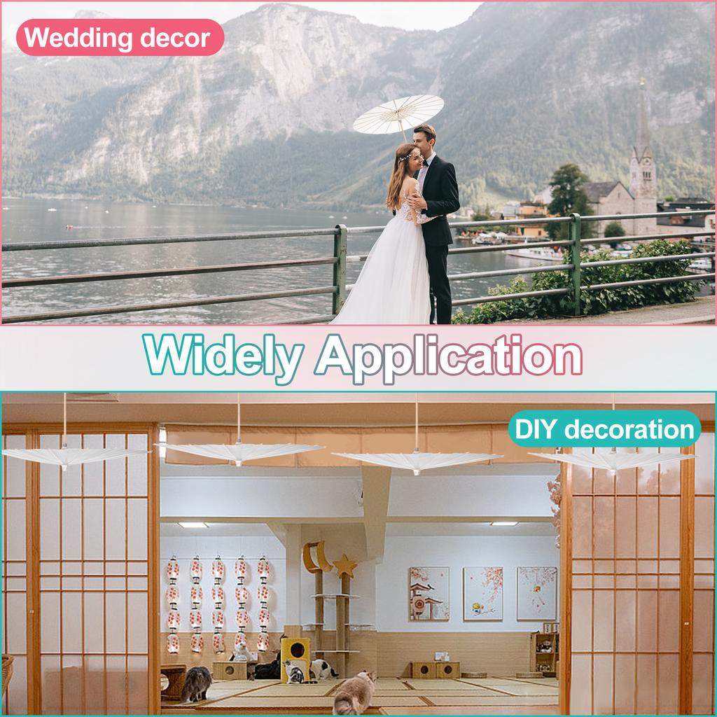 4 Pcs Paper Parasol 60Cm Chinese Japanese Paper Umbrella White Diy Painting Decorative Umbrella For Wedding Bridal Party Decor