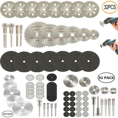 6-32Pcs Mini Circular Saw Blade Set Sanding Grinding Wheel Cutting Disc for Dremel Accessories Metal Cutting Rotary Tools
