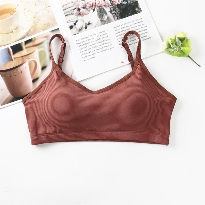 Summer Sports Bra Cotton Women's Bra Strap Adjustable Latex Pad Wrapped Chest Shockproof Sexy Lingerie Bras Camisole
