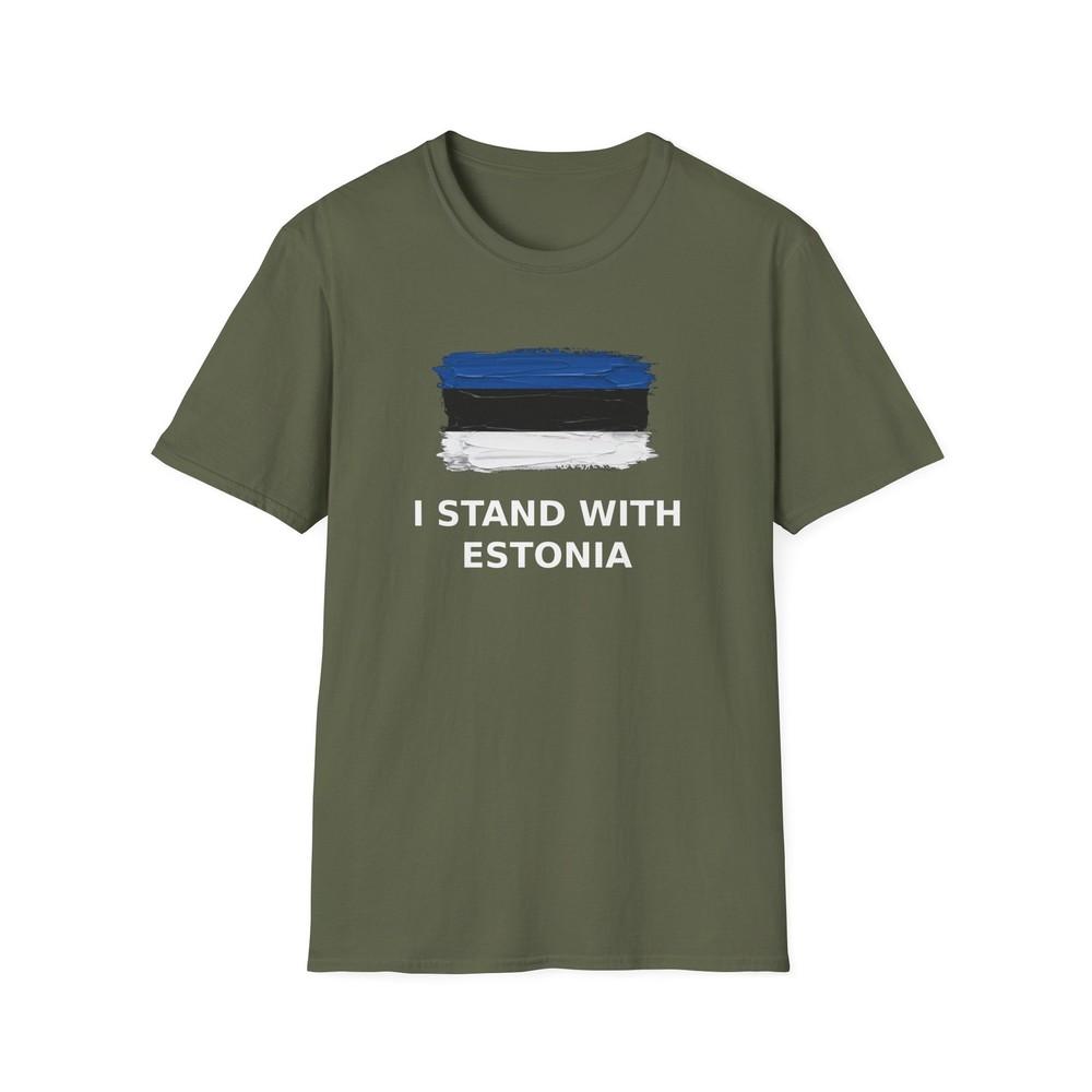 

Estonia Support T-Shirt, Anti-Russia, I Stand with Estonia Tee, Unisex Tee for 4XL