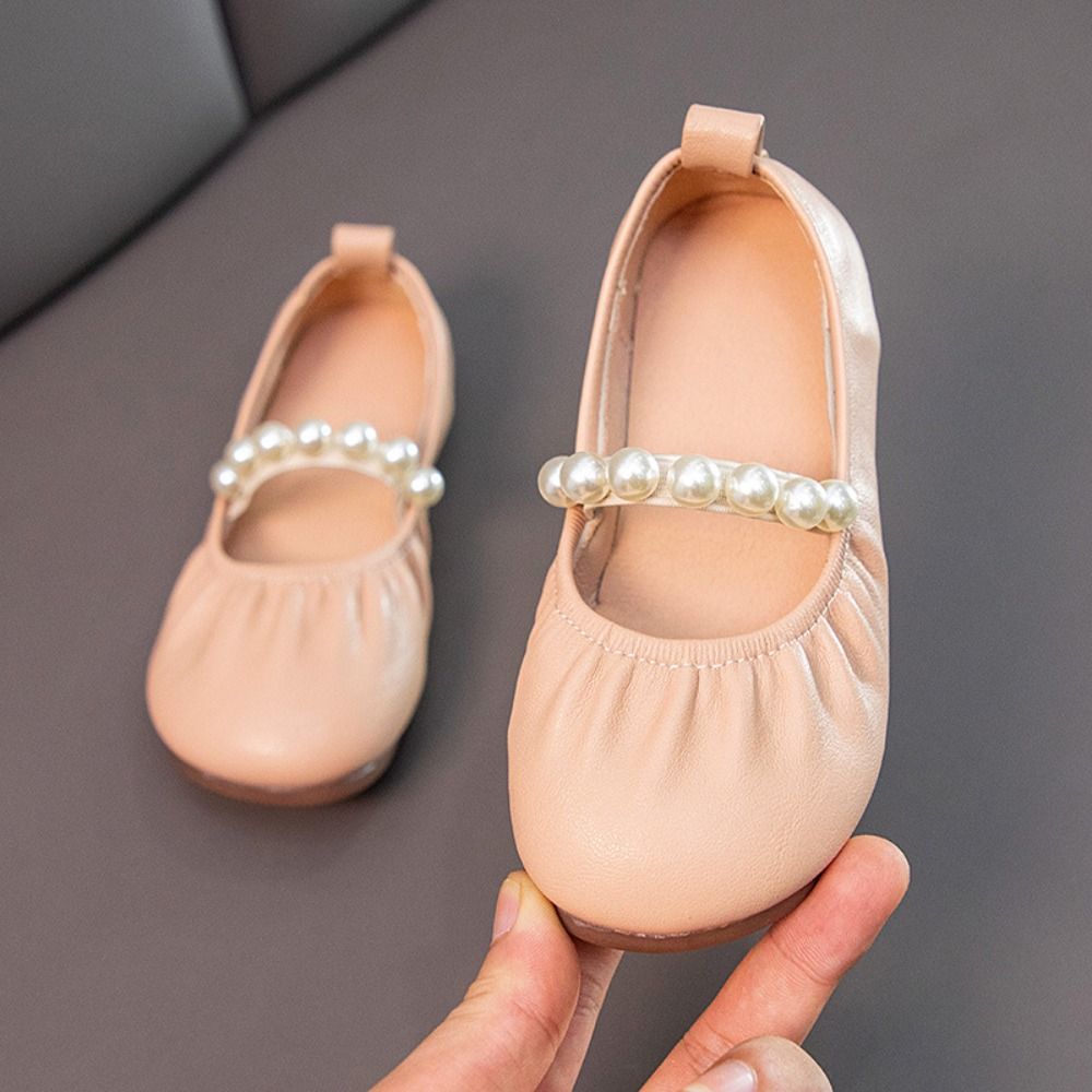 Pearl Girls Princess Shoes Soft Soled Kids Casual Flats Elegant Children Leather Shoes  Autumn