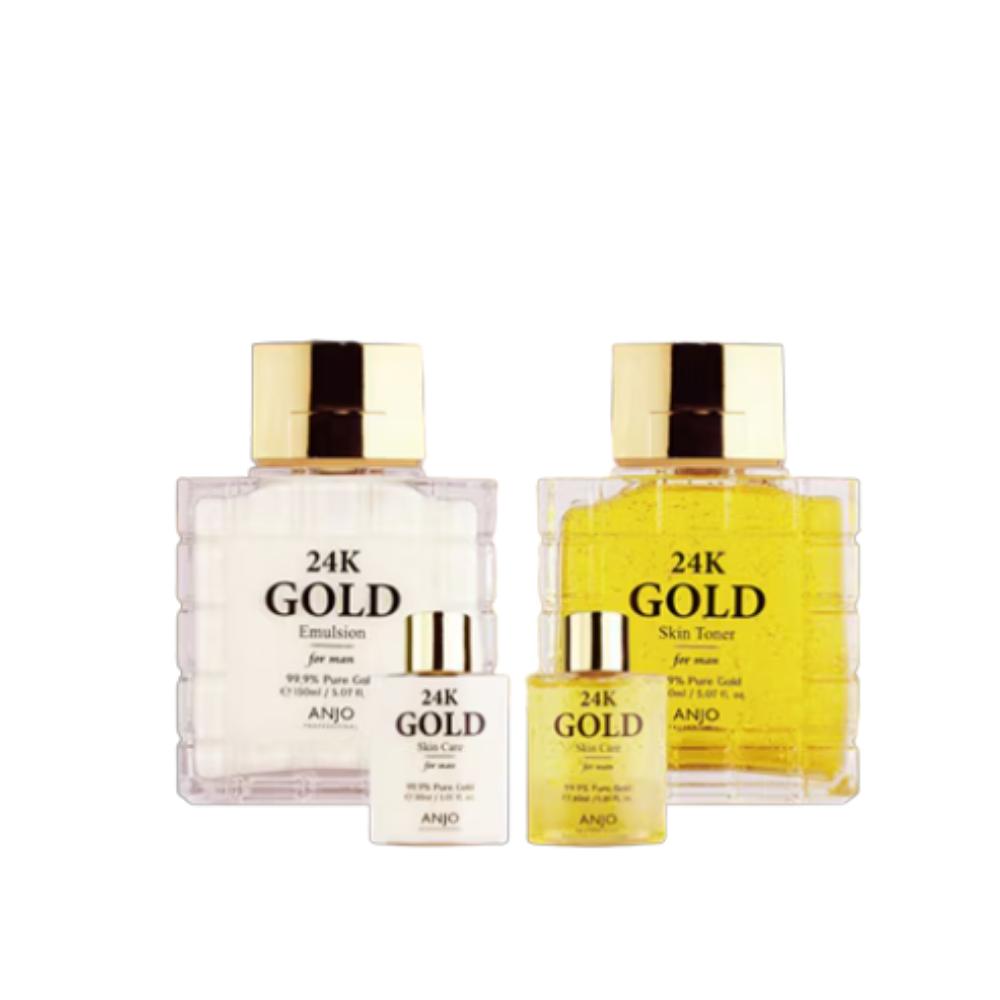 

ANJO / 24K Gold Men s Skincare 2pcs Set + 2 Miniatures / Anti-Aging & Soothing / Made in Korea