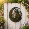 Rustic Dragonfly Moon Wall Decor Weatherproof Retro Dragonfly Wall Decor Elegance Aged Finish Metal Wall Art Patio Decor