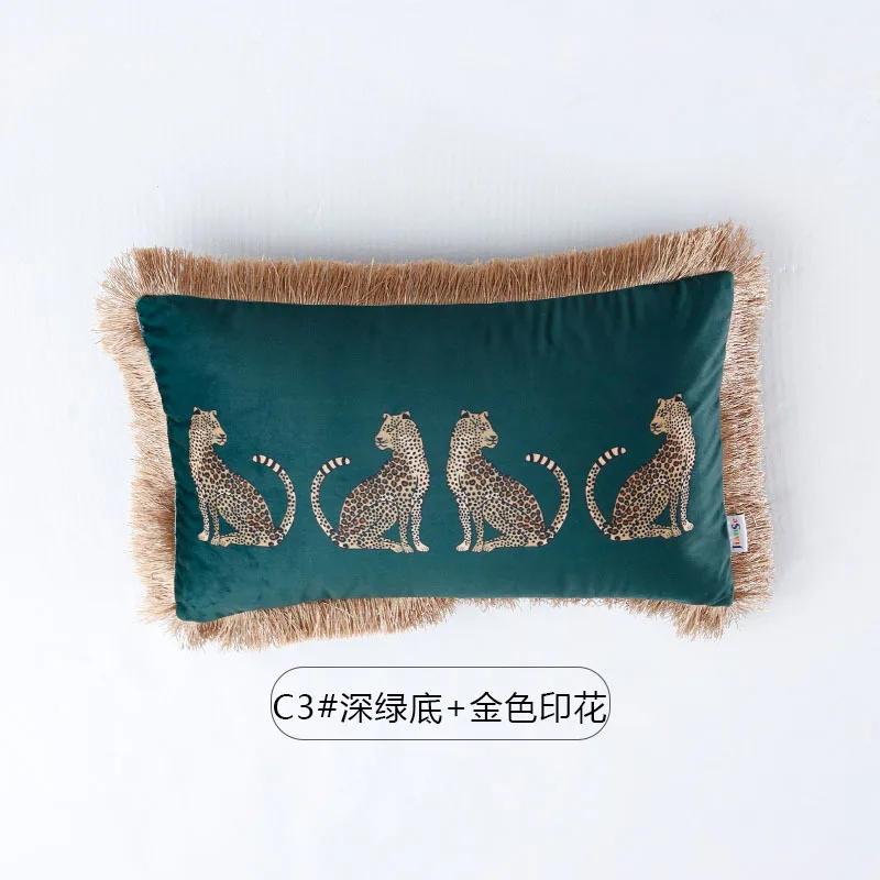 Amerikansk Luksusstil Leopard Gull Dusk Putevar Dekorativt Hjem Putetrekk Bohemsk for Seng Stue Sofa Putevar