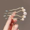 Fashion Metal U-Shaped Hair Stick Women Elegant Simple Pearl Hair Clip Pins Rhinestone Hairpin Headwear Hair Accessories Gifts
