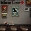 Metal Poster Wall Decor, Retro Vintage Black Cat Rectangle, Bar Pub Home Art