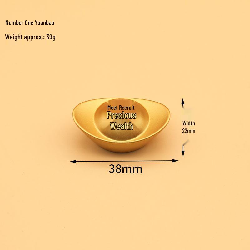 Golden Alloy Ingot Wealth-Attracting Ornament - Perfect for Housewarming and New Home