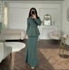 2025 cross-border European and American autumn new lapel temperament commuter top waist hip wrap one step skirt women's clothing
