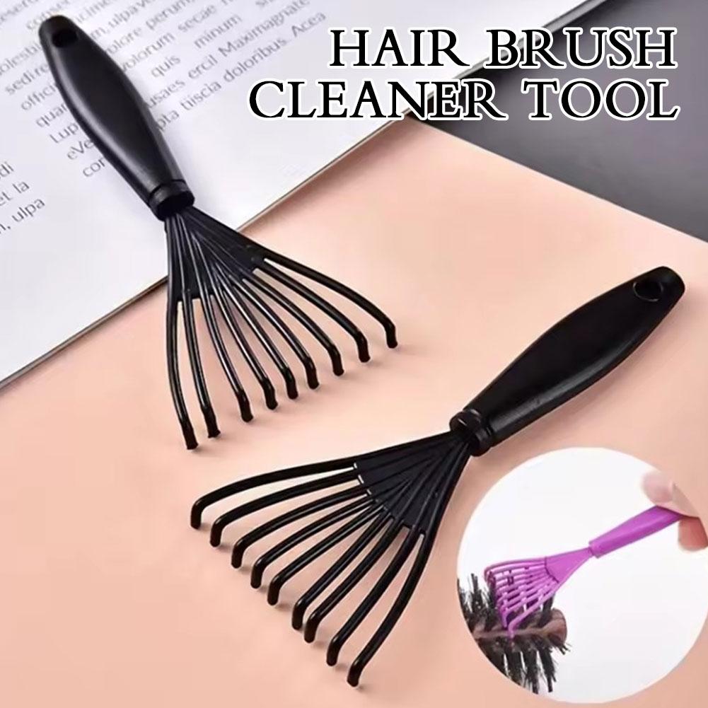 Plastic Mini Comb Cleaner Embedded Hair Brush Hair Remover Handle Cleaning Brushes Cleaners Special Barber Hairdressing Tool