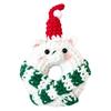 Crochet Donut Bag Accessory Christmas Doughnut Keychain, Handmade Santa Claus/Reindeer/Penguin/Bear/Flower Wreath Pendant for Hand Knitted Keychain