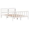 VidaXL Cadre de lit avec tête de lit blanc 135x190 cm bois pin massif, lit, mobilier de chambre à coucher, lit en bois, lit 3306571