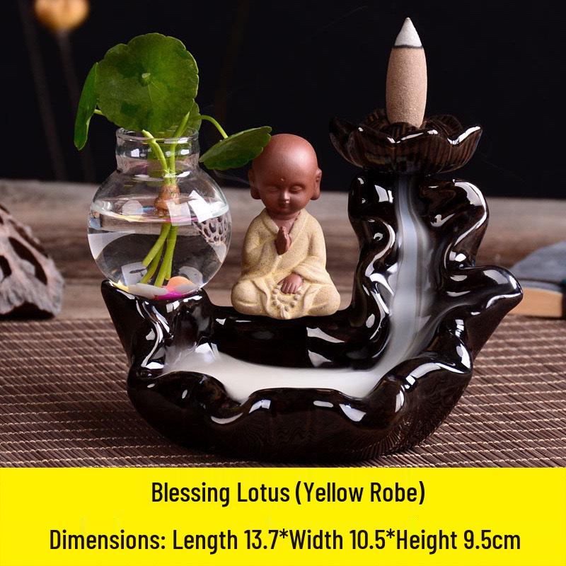 

Zen Sandalwood Ceramic Backflow Incense Burner - Indoor Office Ornament