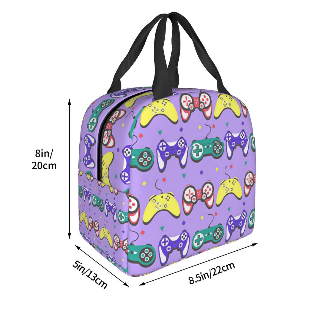 Game Controllers Game Joystick Insulated Lunch Tote Bag for Women Portable Cooler Thermal Bento Box Work School Travel