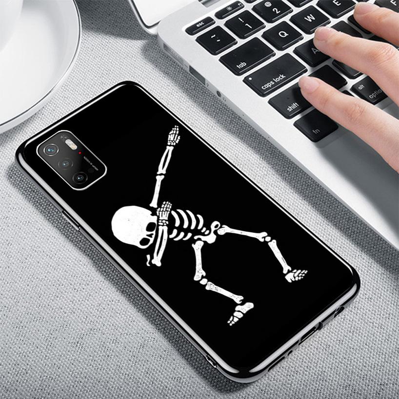 Spooky Skull Funny Dance Skeleton Phnoe Case for Xiaomi Poco X5 X6 X7 Pro X4 Gt F7 Ultra M8 M7 Redmi 15C 15 13C 13 12C 12 Unique