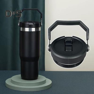 20/30Oz Tumbler Cup Lid with Portable Handle Food Grade PP Leak Proof Splash Resistant Skinny Tumbler Cover Replacement Cup Accessory