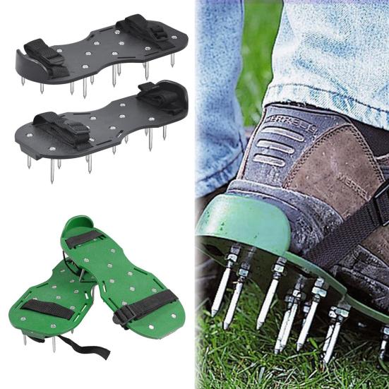 

Обувь с аэратором для газона с 13 шипами, регулируемыми ремнями. Трудозатратные сандалии с аэрацией. Универсальная обувь с шипами для ухода за двором для мужчин и женщин.