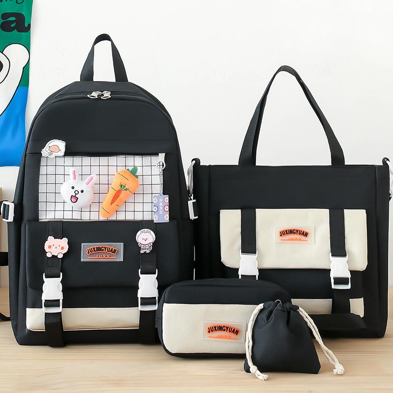 Primary School Girl Four Piece Set Junior High School High School Student Backpack College Boy Backpack