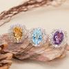Natural Topaz Amethyst Citrine Ring Women'S S925 Silver Xiaohongshu Colored Jewelry