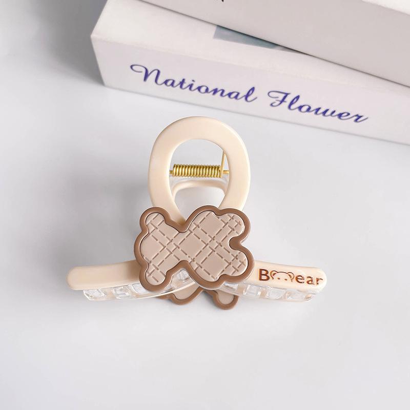 Korean High-End Cute Bear Pattern Claw Clip for Girls