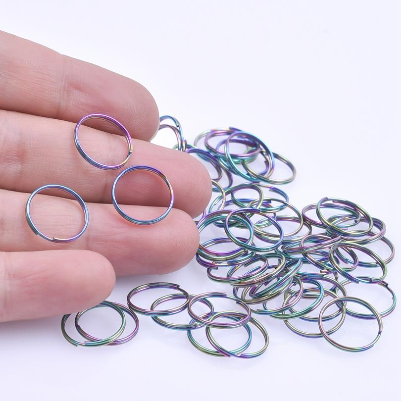 Wholesale Open Split Key Rings Stainless Steel Connectors For Jewelry Making Supplies DIY Keychain Necklace Colored Materials