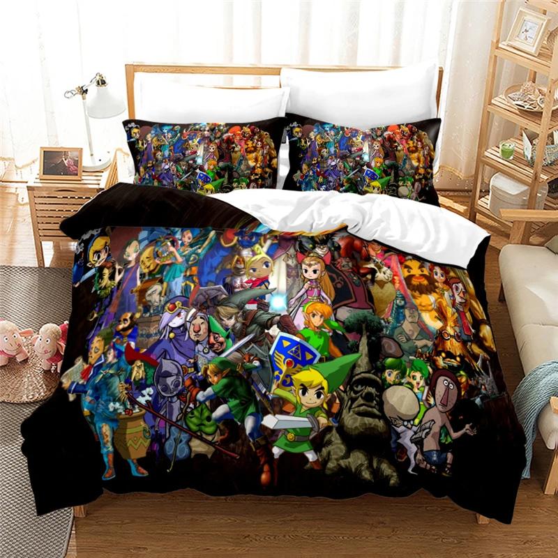 3d Zeldas Game Pattern Duvet Cover Set with Pillowcase Bedding Set Single Double Twin Full Queen King Size for Bedroom Decor